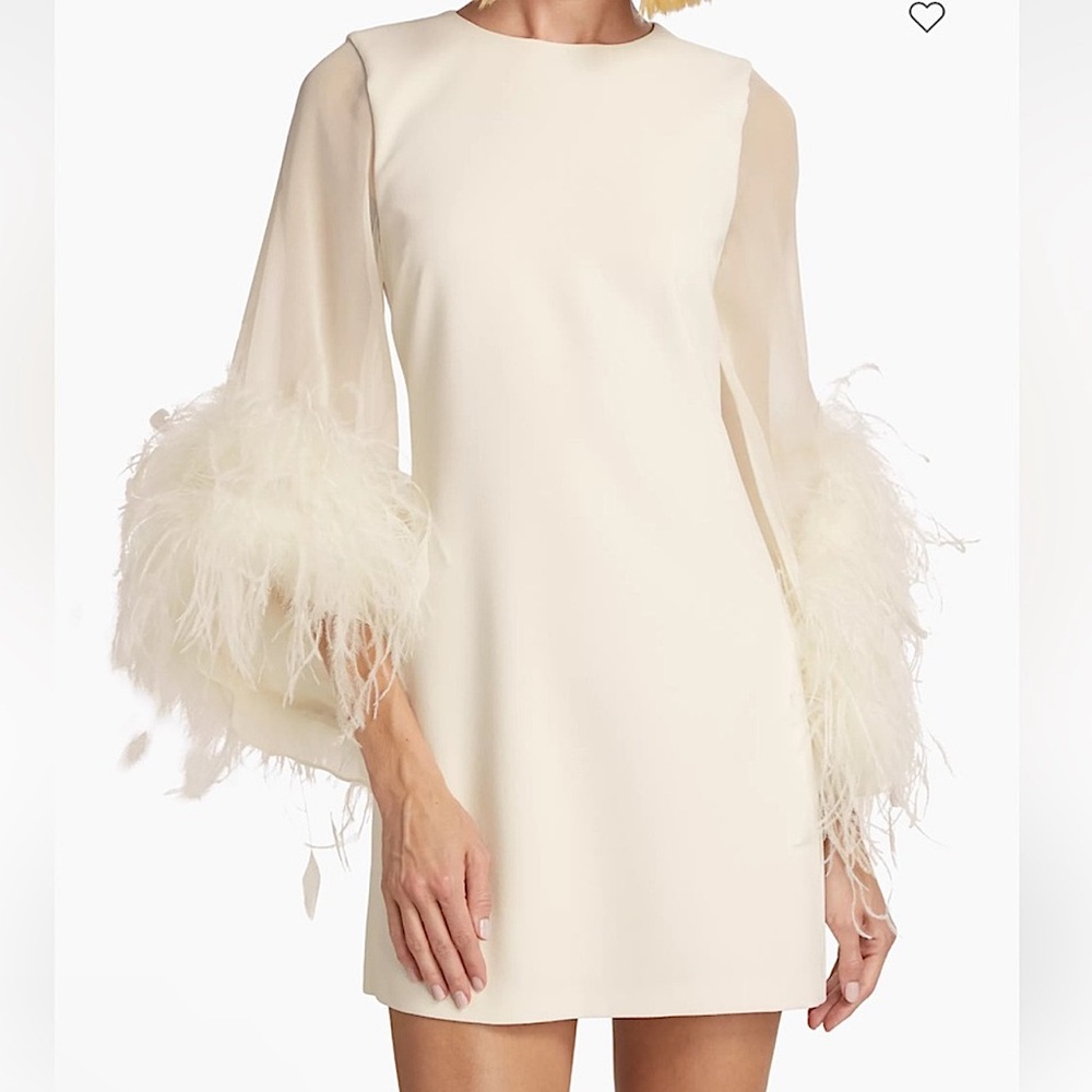 New Alice & Olivia Izola feathered Dress
